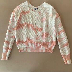 Freshman Cream and Pink V-Neck Sweater